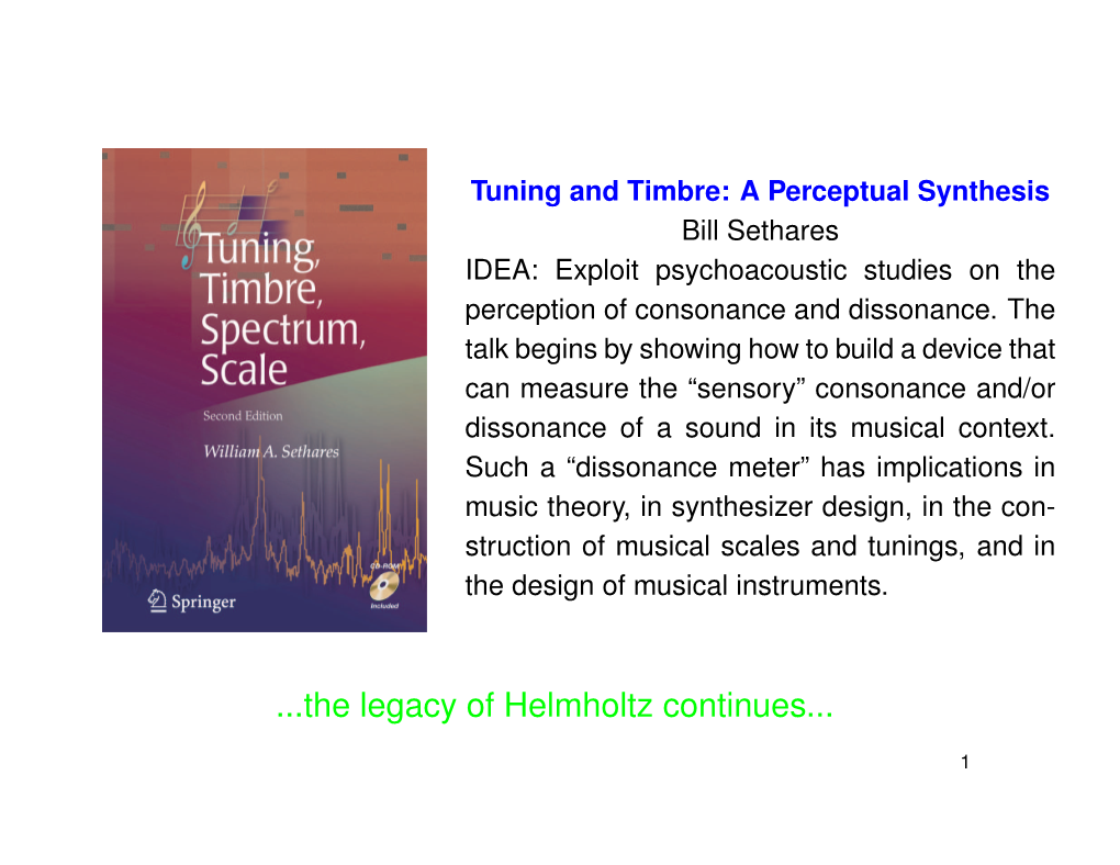 Helmholtz's Dissonance Curve