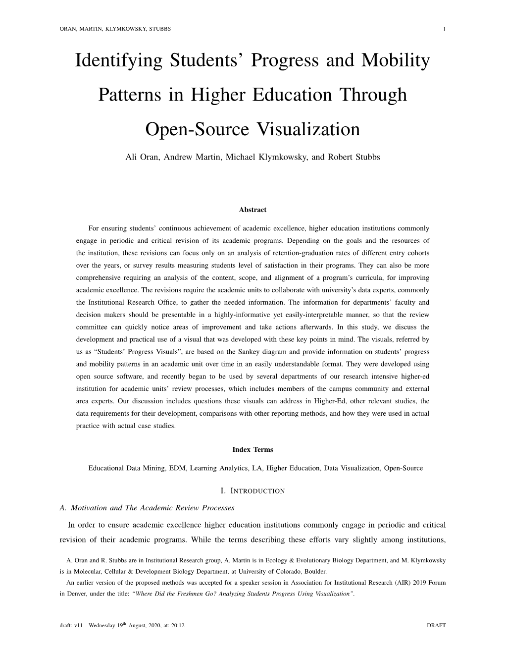Identifying Students' Progress and Mobility Patterns in Higher