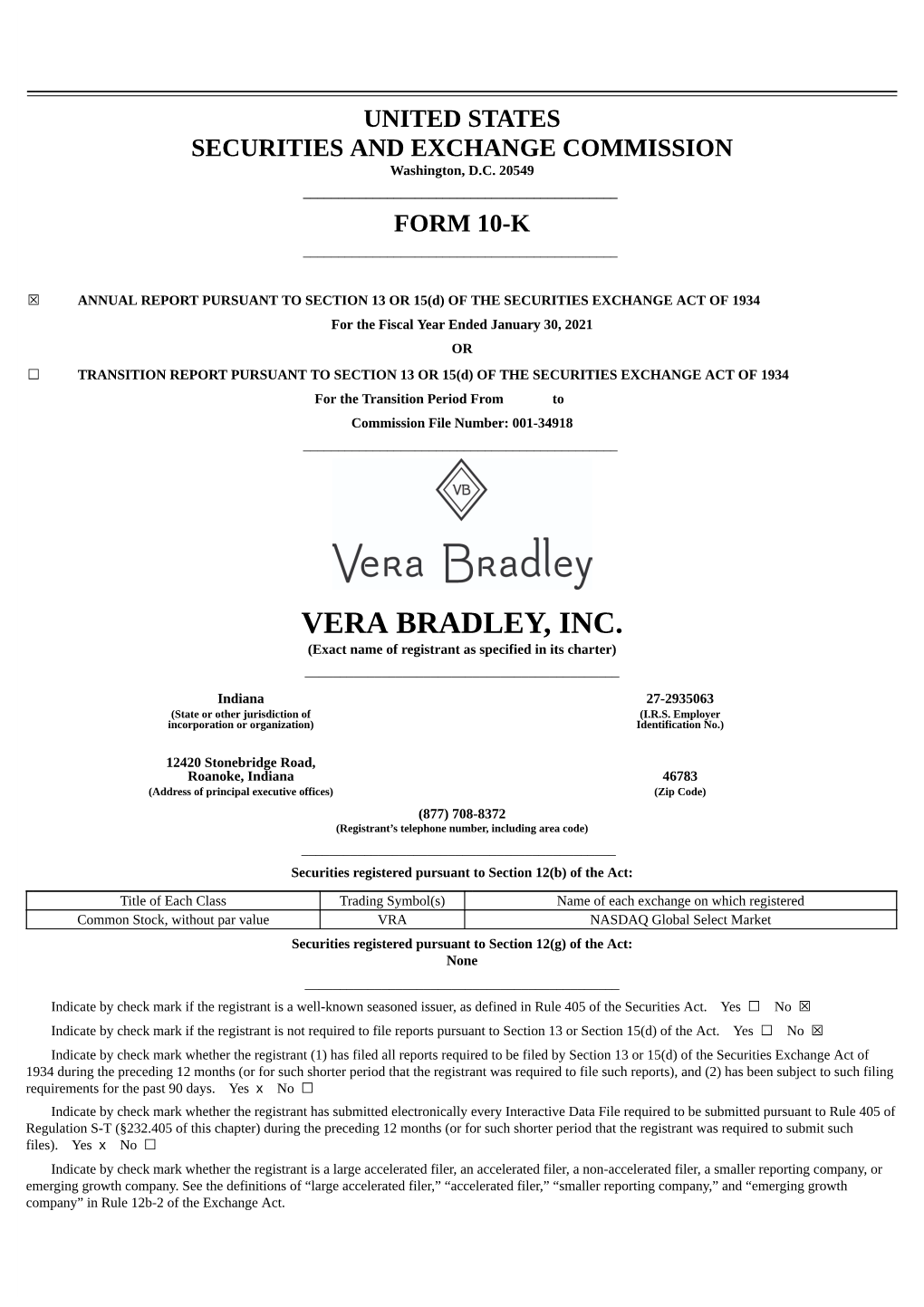 Fiscal 2021 Annual Report on Form 10-K