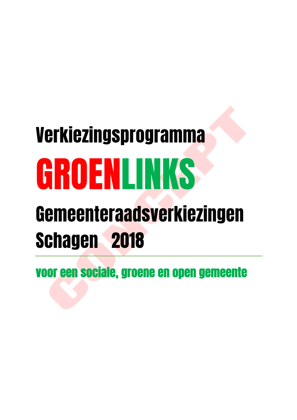 Verkiezingsprogramma Gemeenteraadsverkiezingen