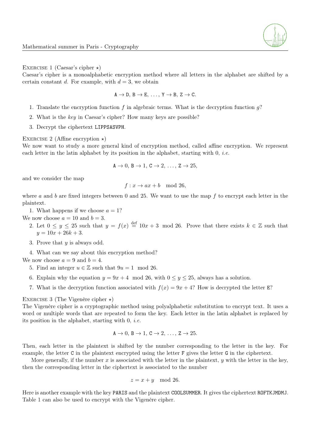 Caesar's Cipher Is a Monoalphabetic