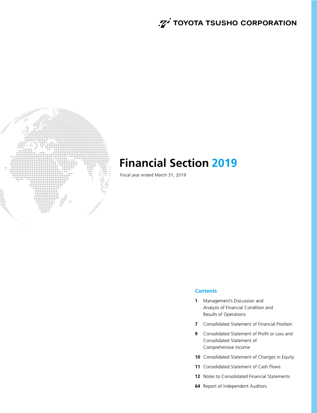 Financial Section 2019 Fiscal Year Ended March 31, 2019