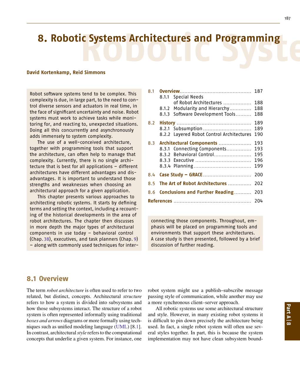 8. Robotic Systems Architectures and Programming