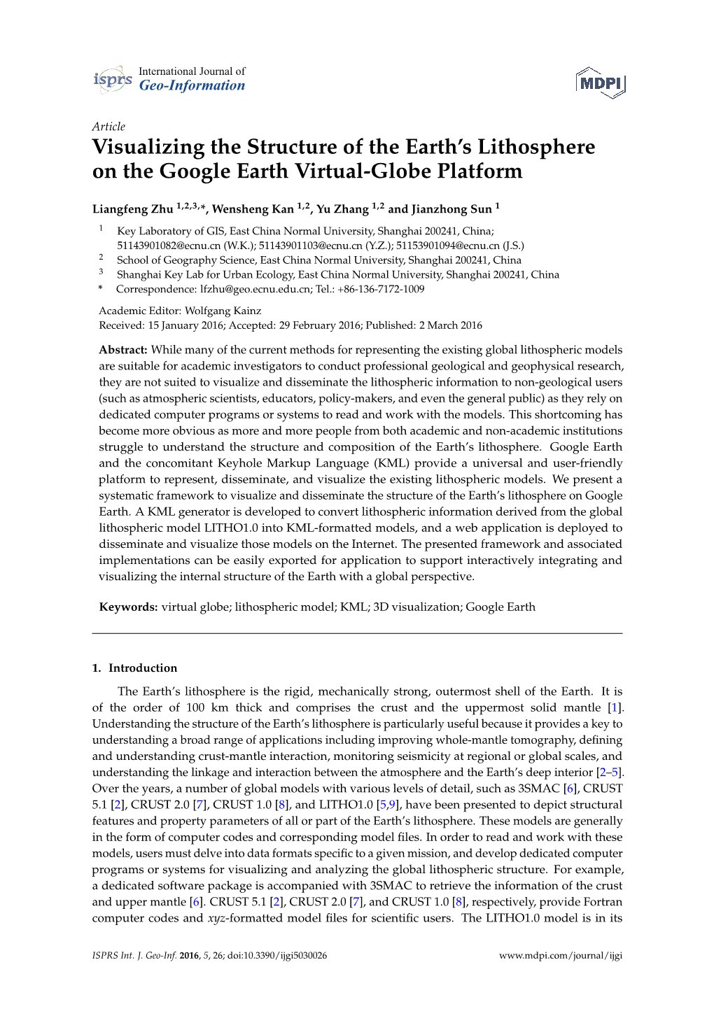 Visualizing the Structure of the Earth's Lithosphere on the Google Earth Virtual-Globe Platform