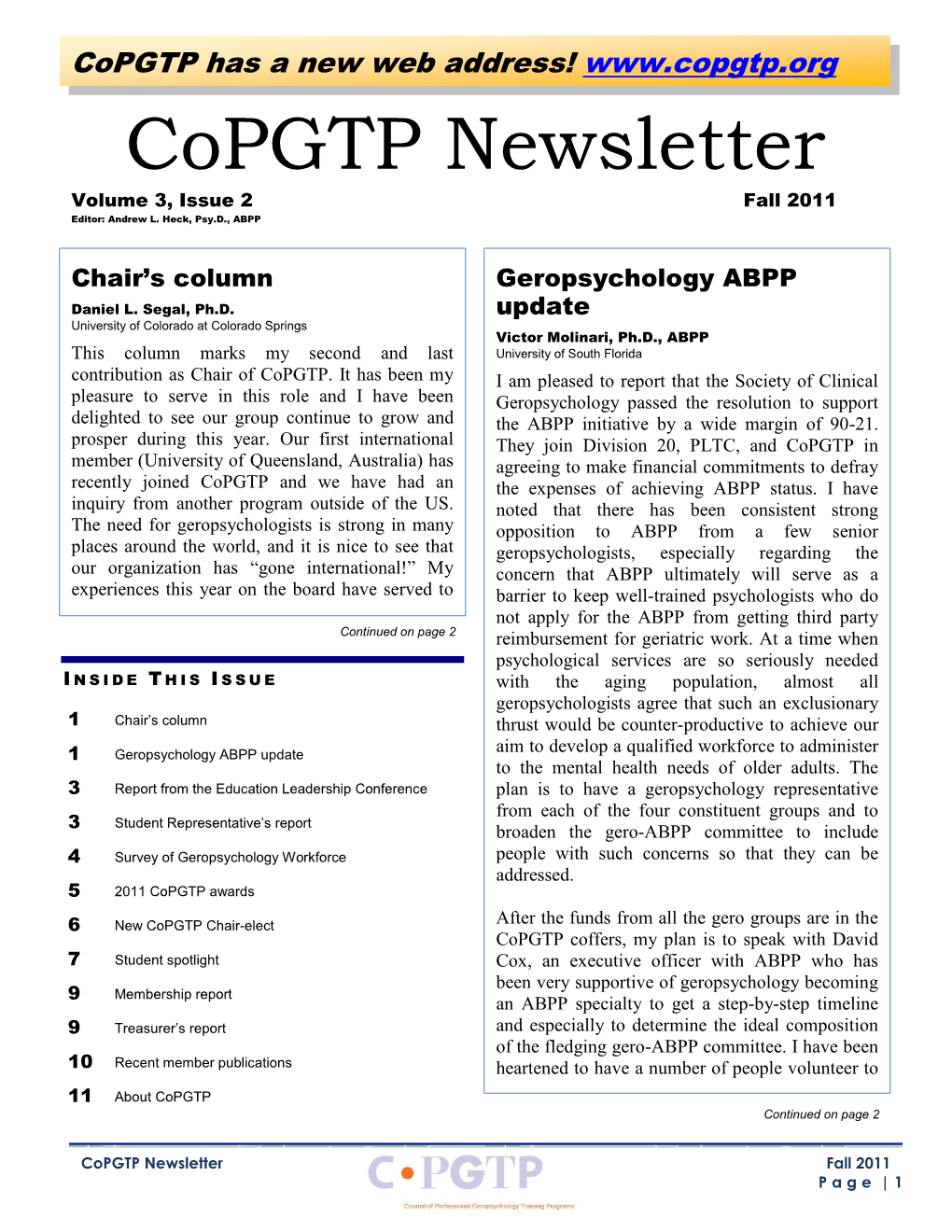 Copgtp Newsletter