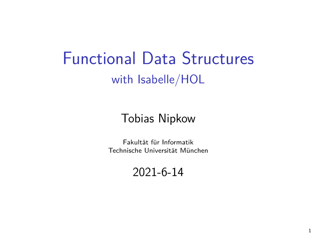 Functional Data Structures with Isabelle/HOL