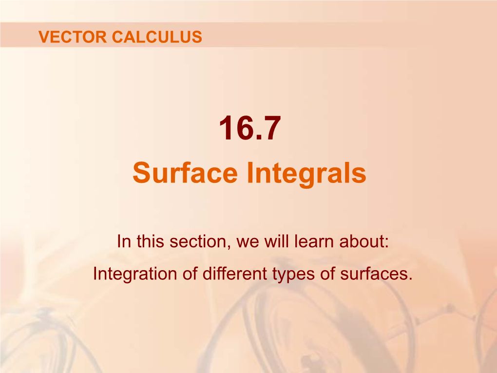 Surface Integrals