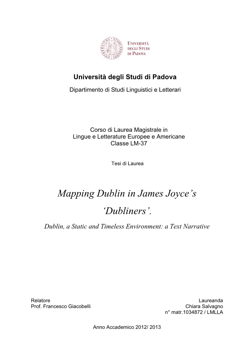 Mapping Dublin in James Joyce's