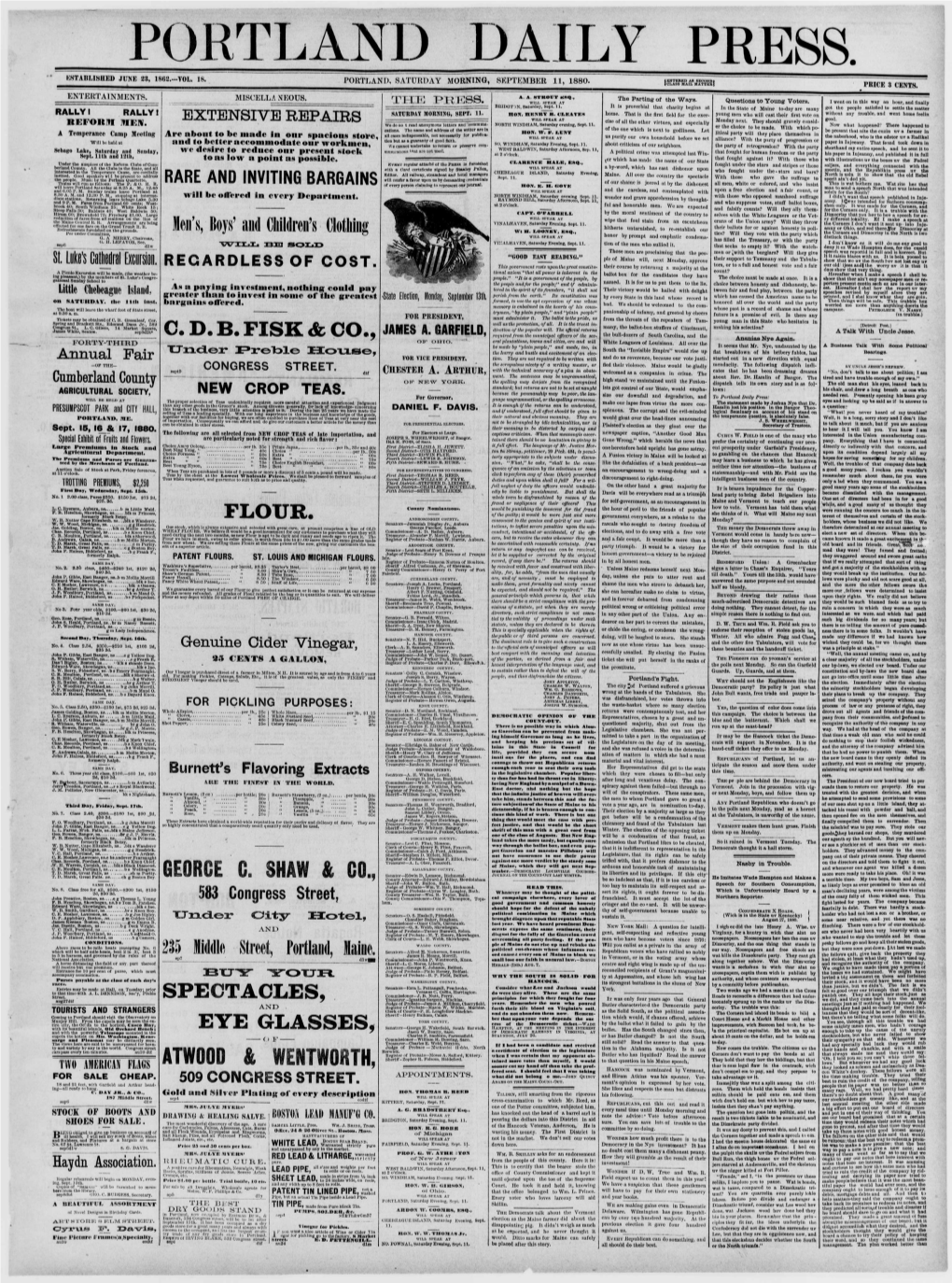 Portland Daily Press: September 11,1880