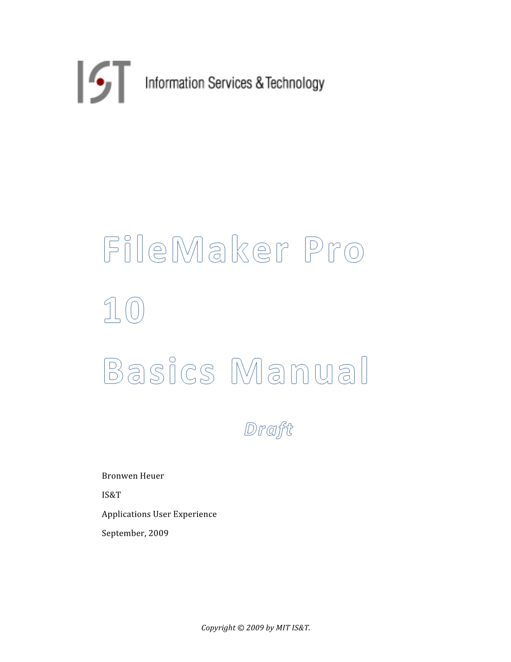 Filemaker Pro 10 Basics Manual