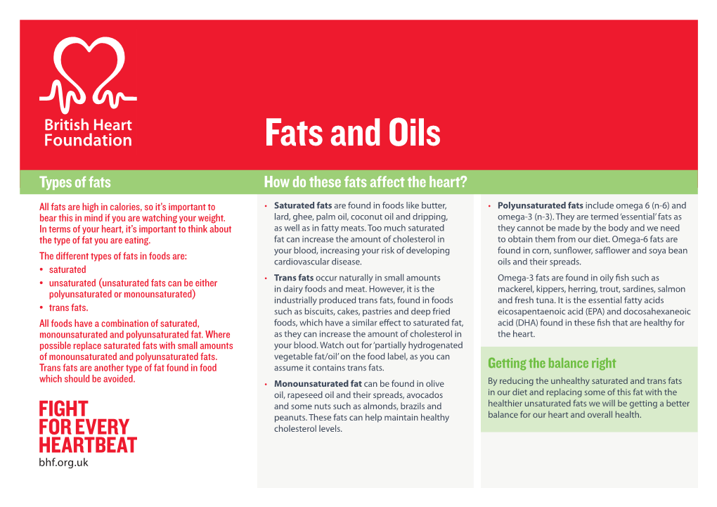 Fats and Oils