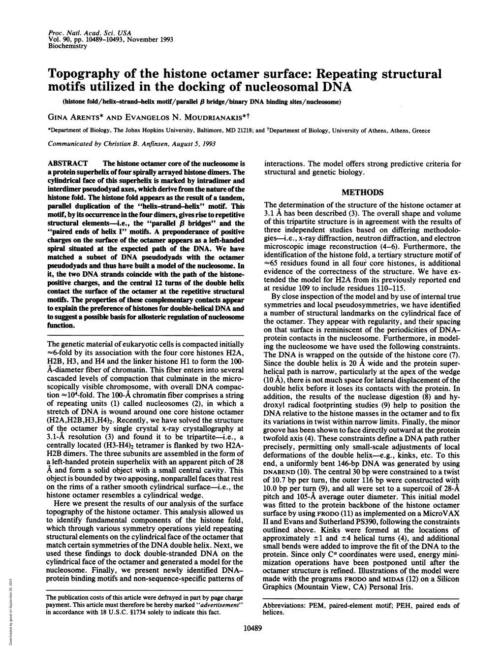 Topography of the Histone Octamer Surface: Repeating Structural Motifs Utilized in the Docking of Nucleosomal