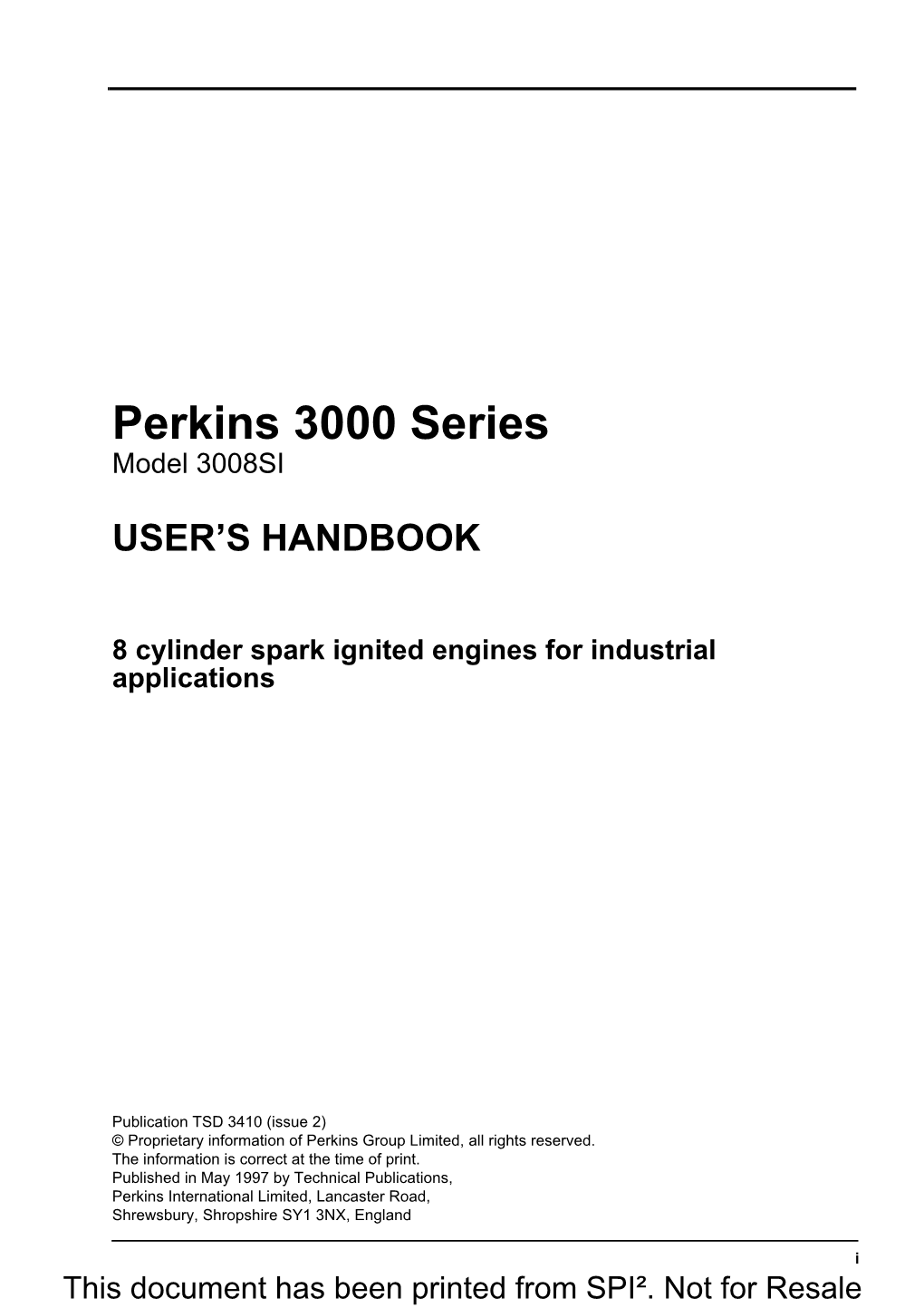 Perkins 3000 Series Model 3008SI