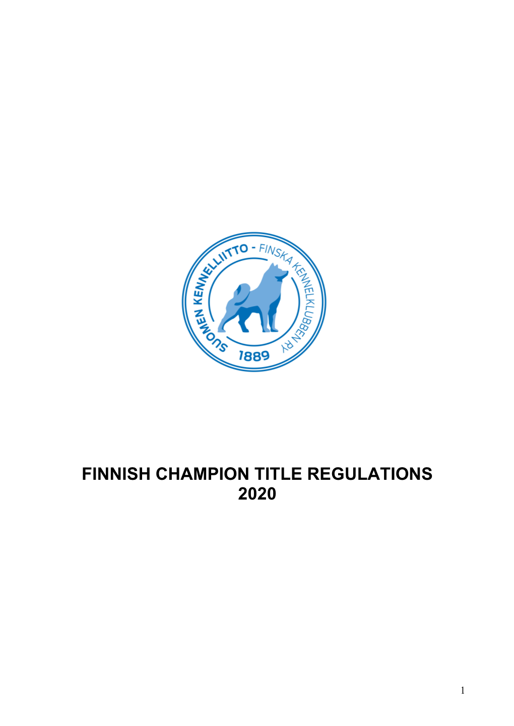 Finnish Champion Title Regulations 2020