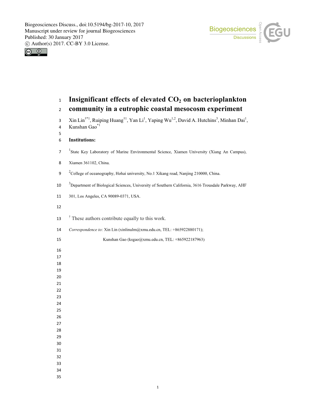 Community in a Eutrophic Coastal Mesocosm Experiment