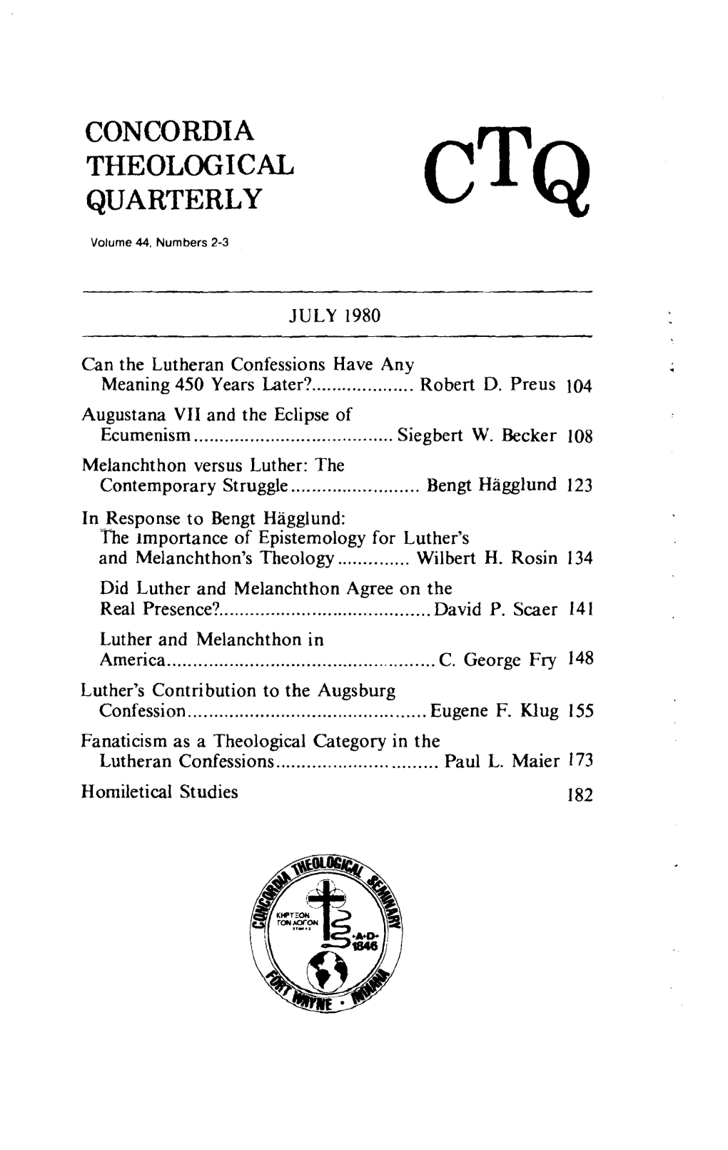 Melanchthon Versus Luther: the Contemporary Struggle