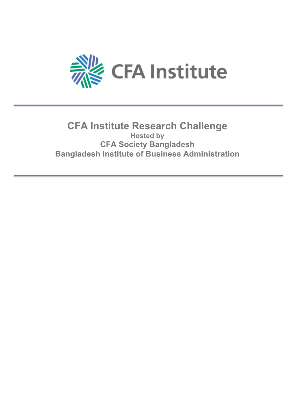 CFA Institute Research Challenge