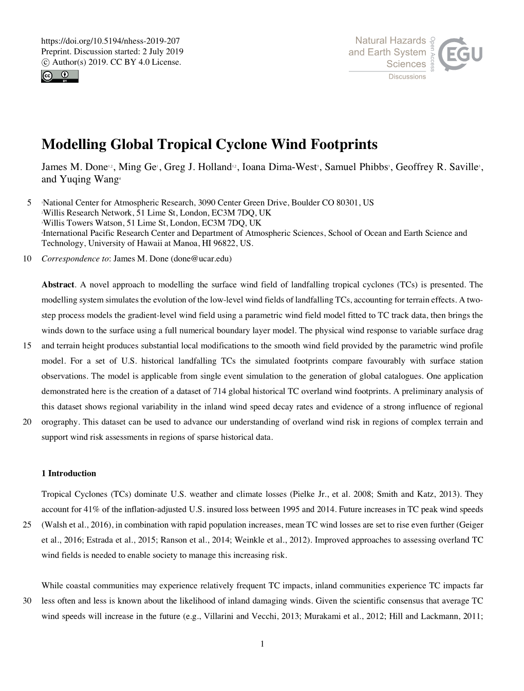 Modelling Global Tropical Cyclone Wind Footprints