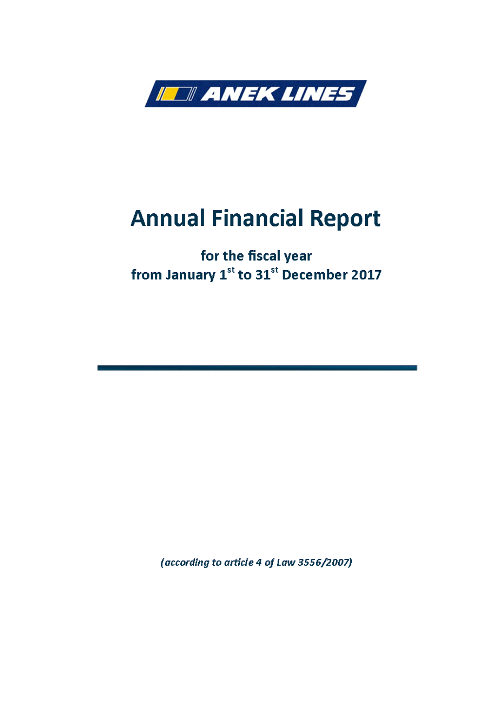 Financial Report ANEK LINES S.A