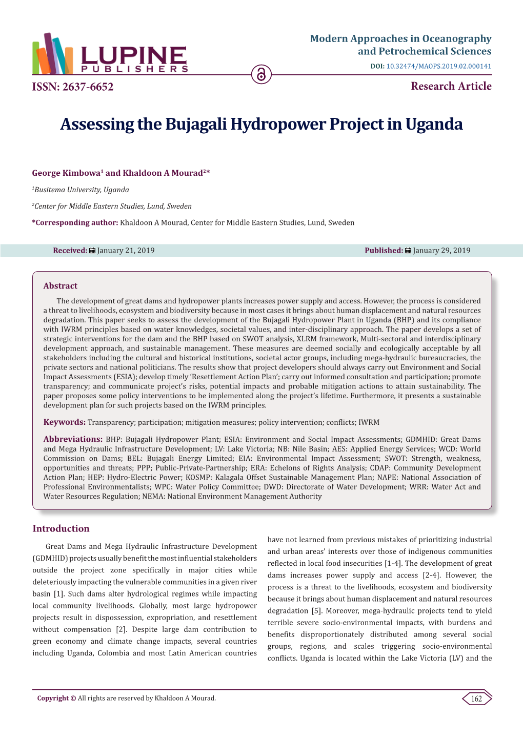 Assessing the Bujagali Hydropower Project in Uganda