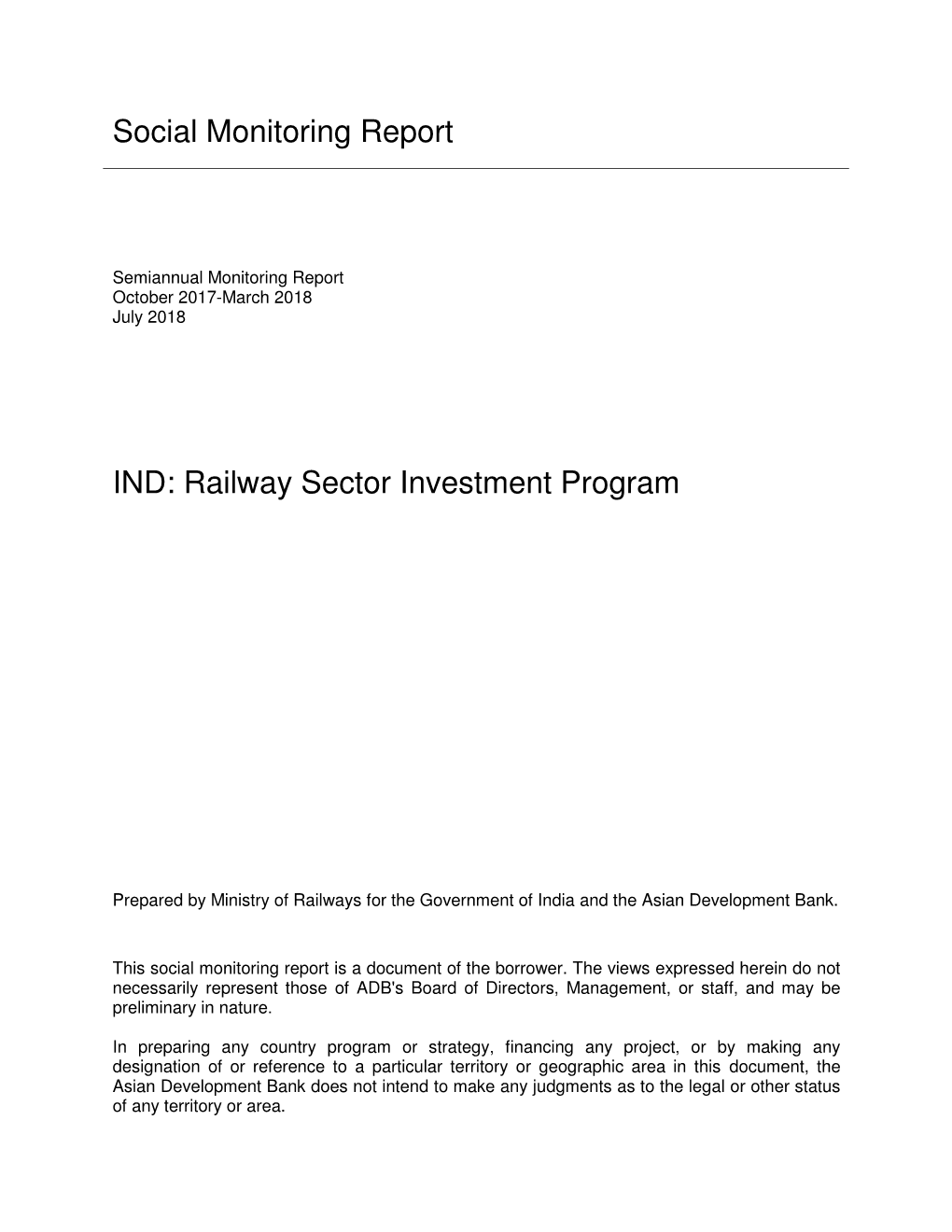 Railway Sector Investment Program