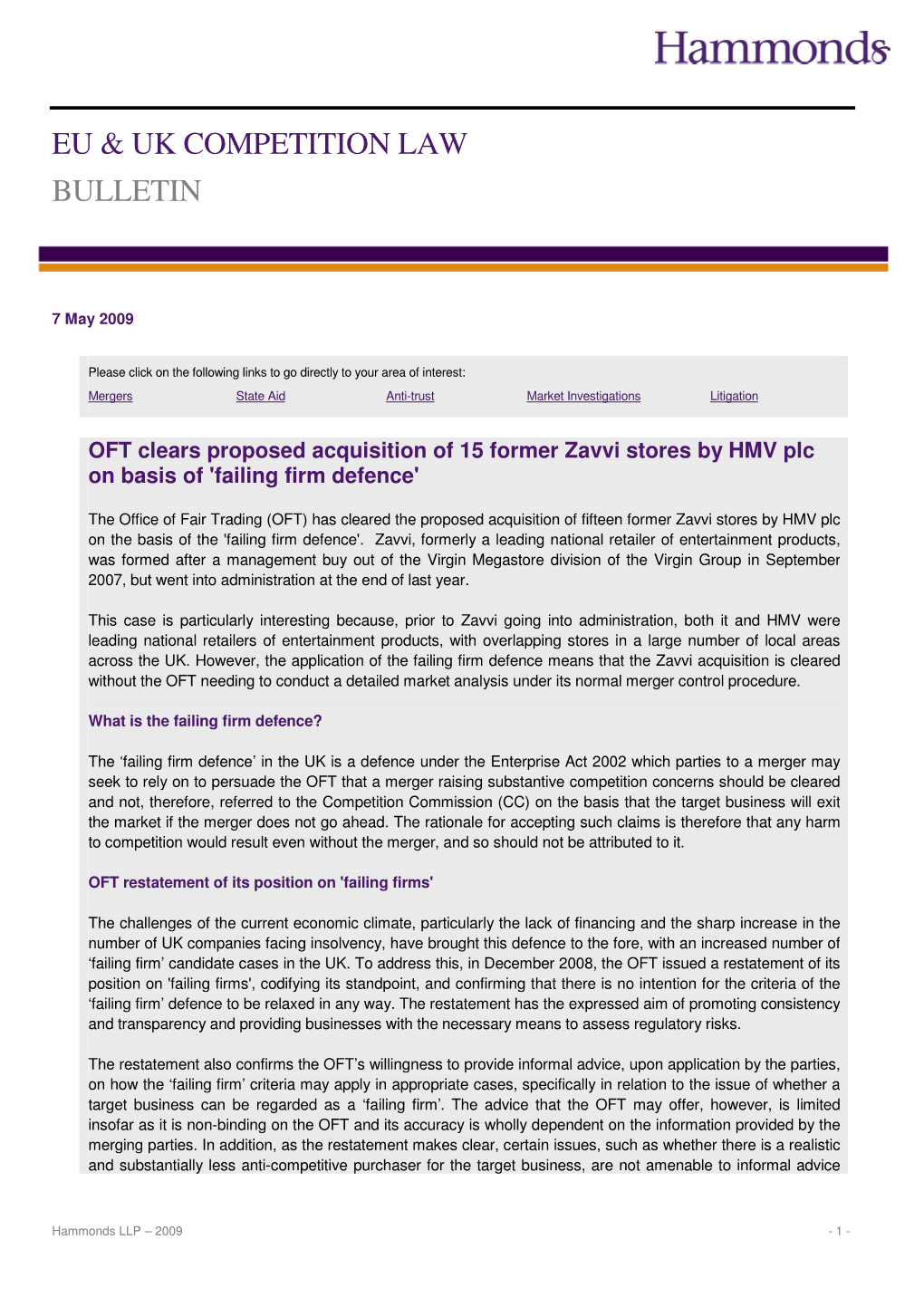 Eu & Uk Competition Law Bulletin