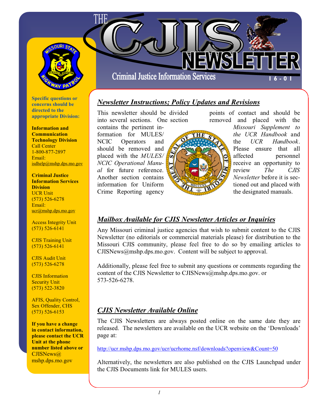 Newsletter Instructions