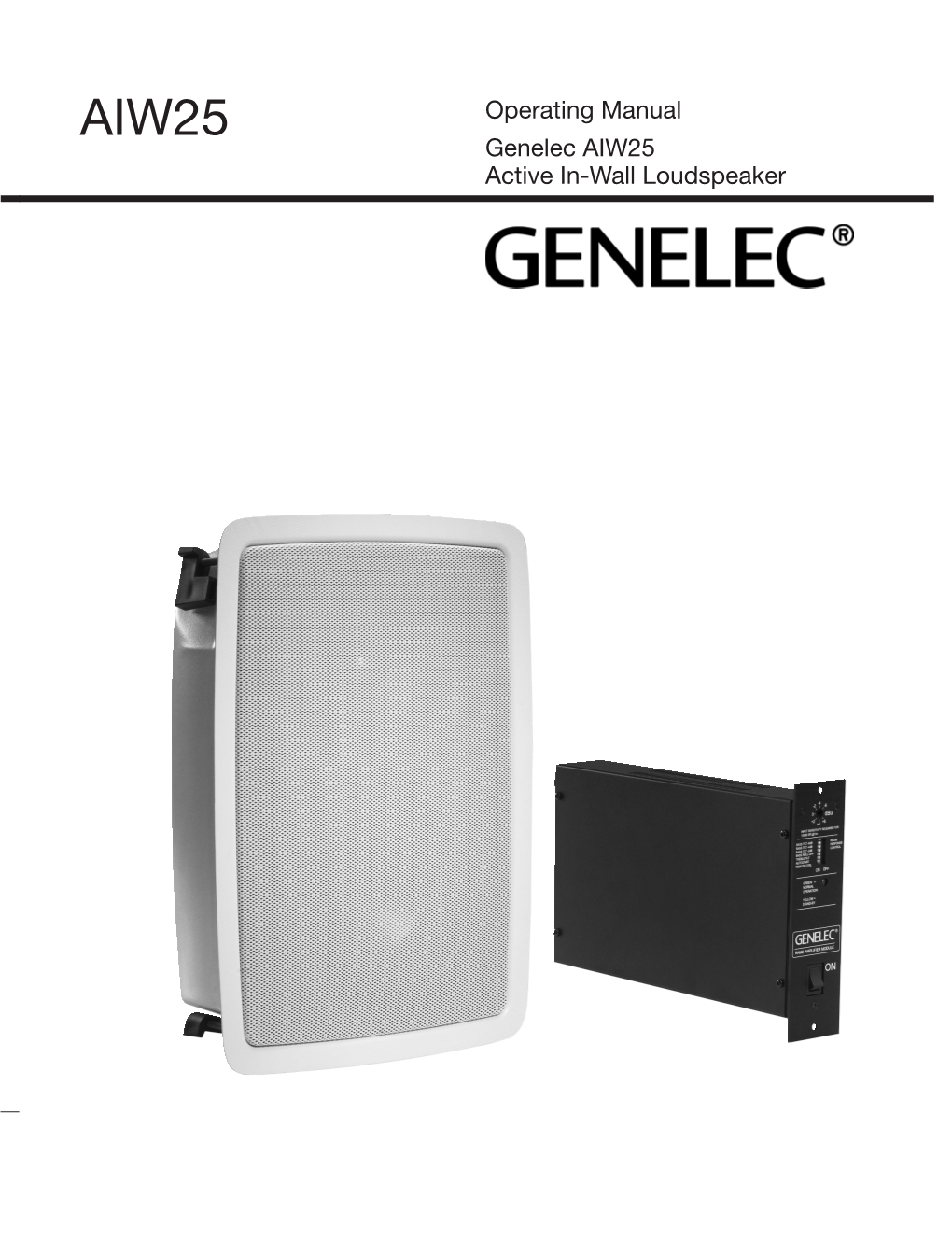 Genelec AIW25 Active In-Wall Loudspeaker Operating Manual