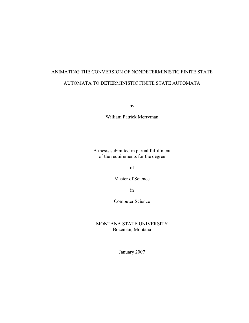 Animating the Conversion of Nondeterministic Finite State