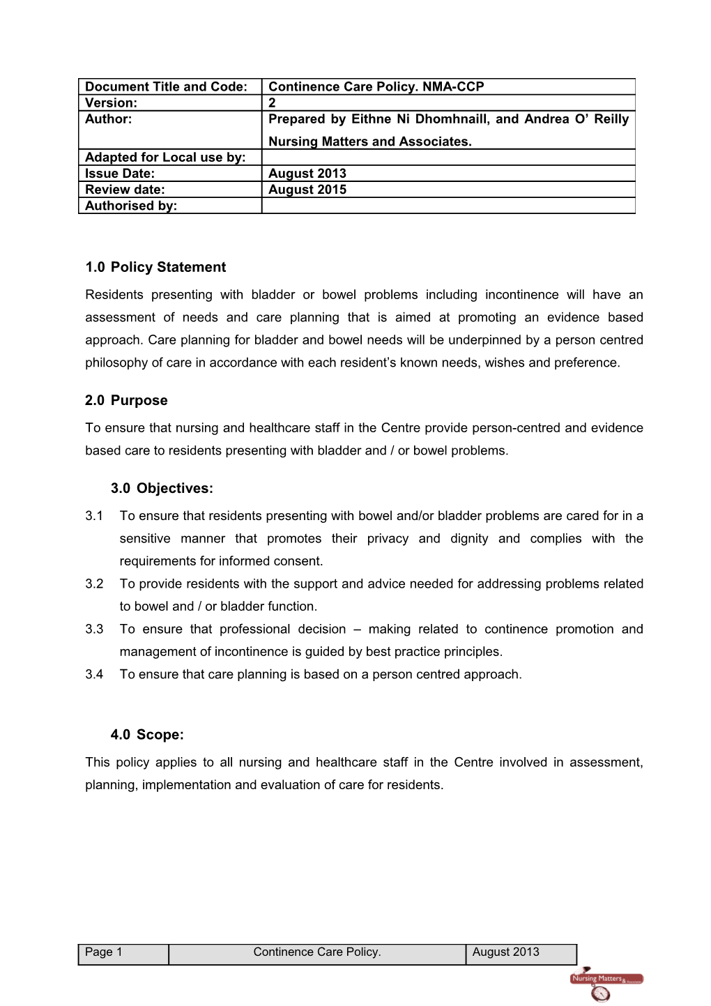 Document Title and Code