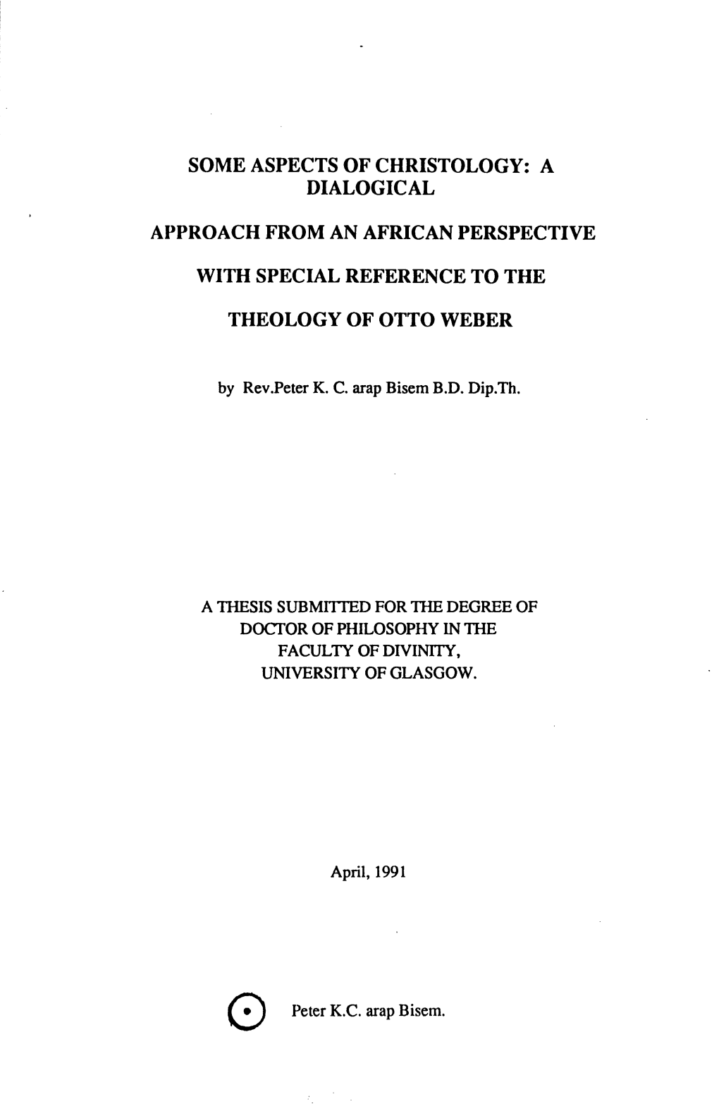 A Dialogical Approach from an African