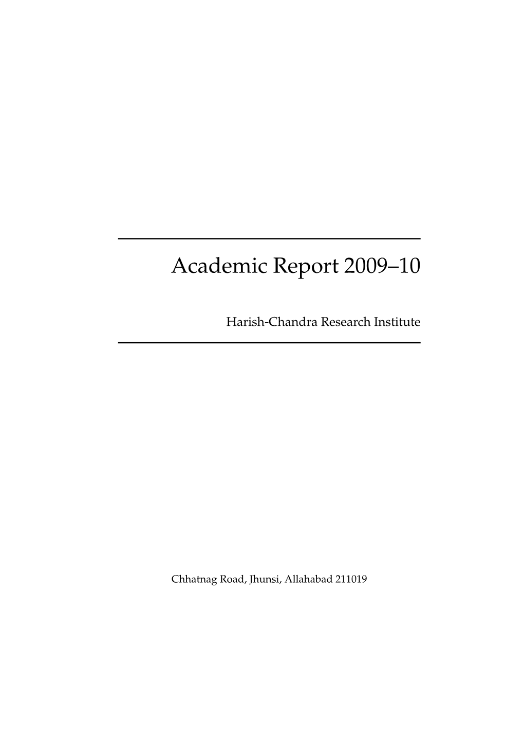 Academic Report 2009–10