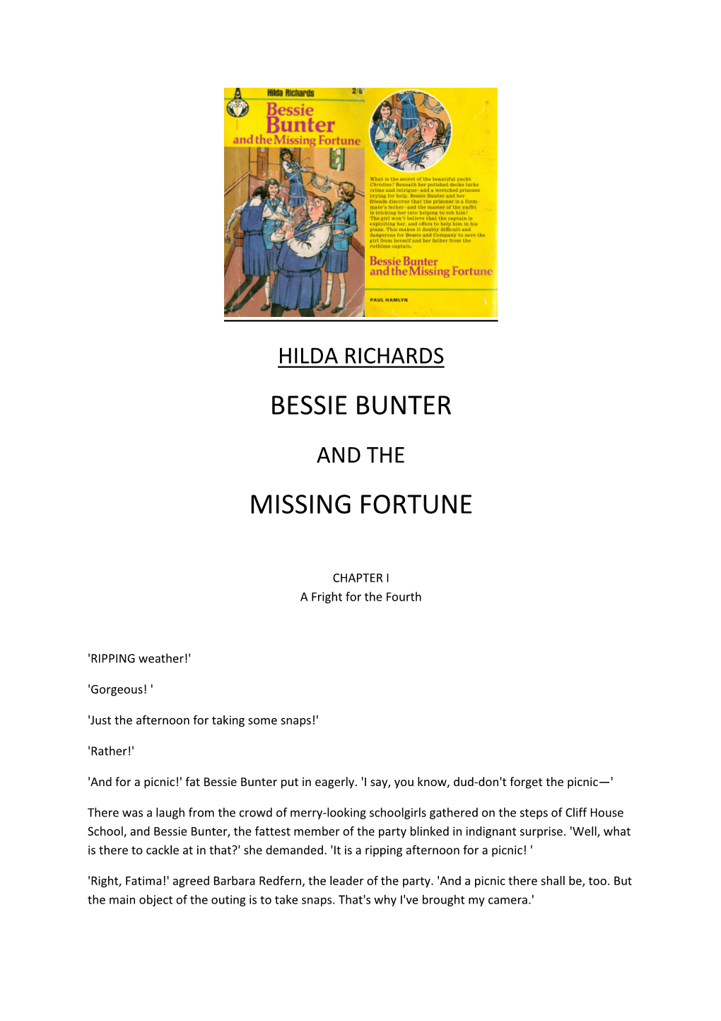 Bessie Bunter Missing Fortune