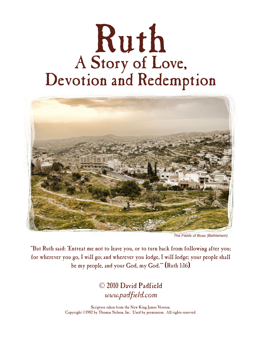 Ruth of Love, Devotion and Redemption