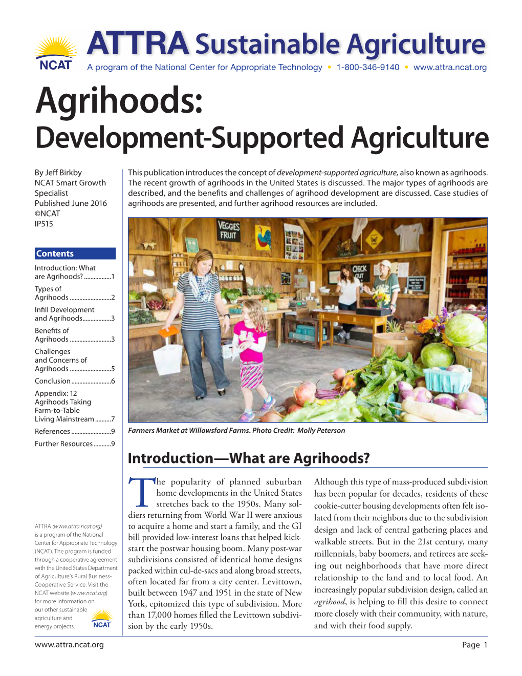 Agrihoods: Development-Supported Agriculture