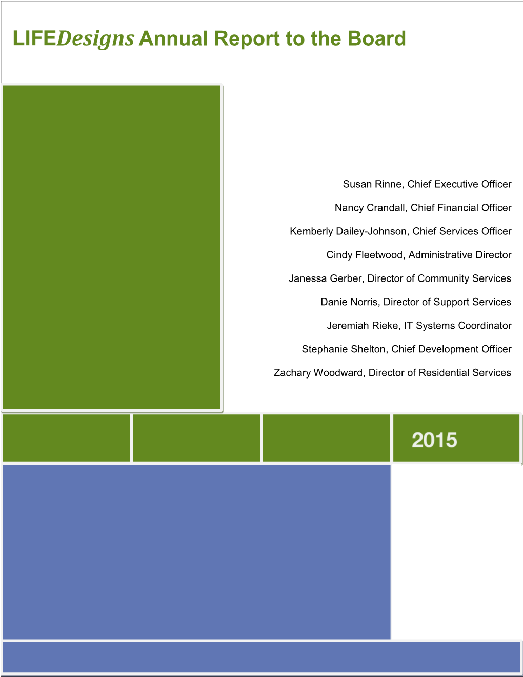 Designs Annual Report to the Board