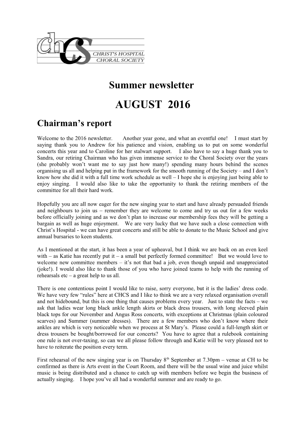 Summer Newsletter