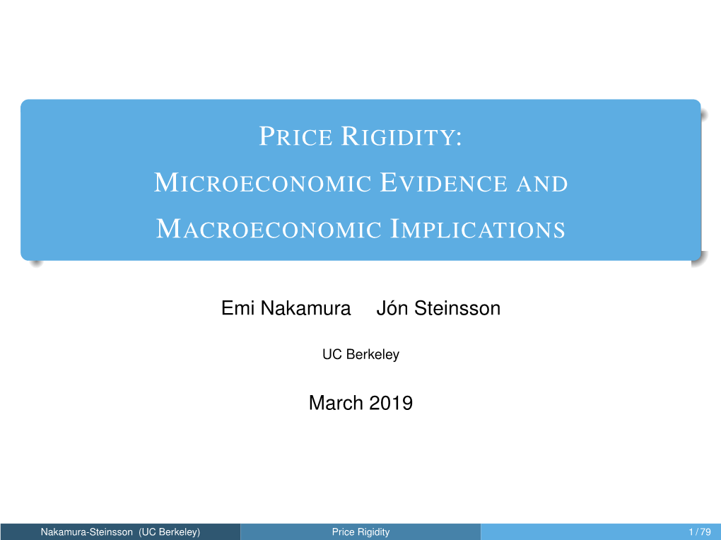 Price Rigidity: Microeconomic Evidence and Macroeconomic