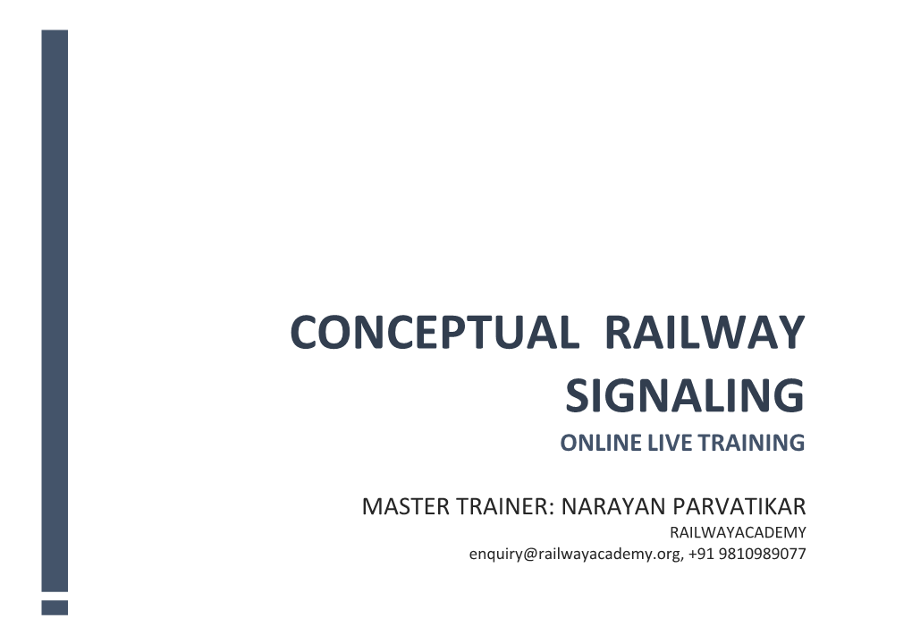 Conceptual Railway Signaling Online Live Training