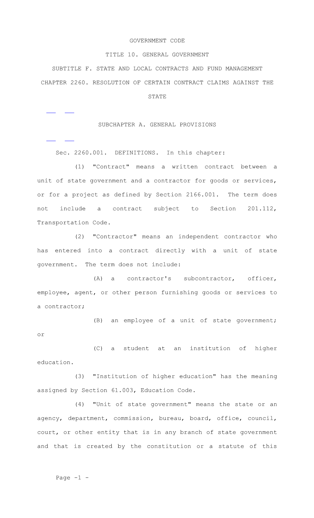 Subtitle F. State and Local Contracts and Fund Management