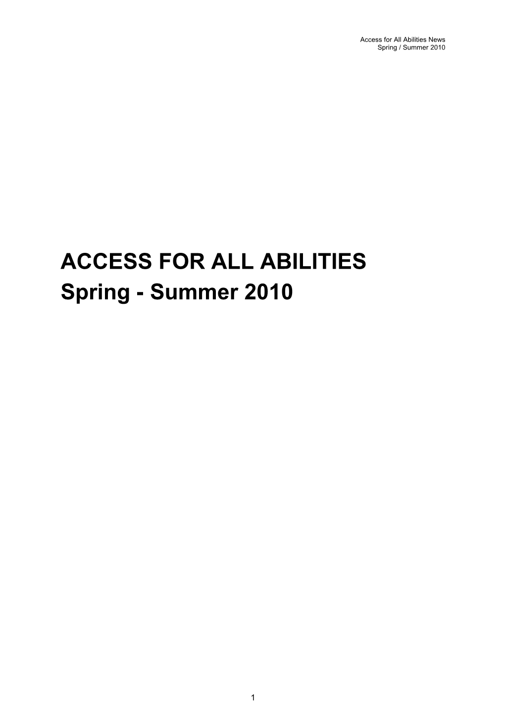 Access for All Abilities