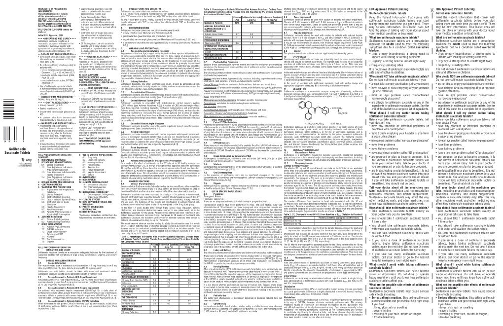 Solifenacin Succinate Tablets PI