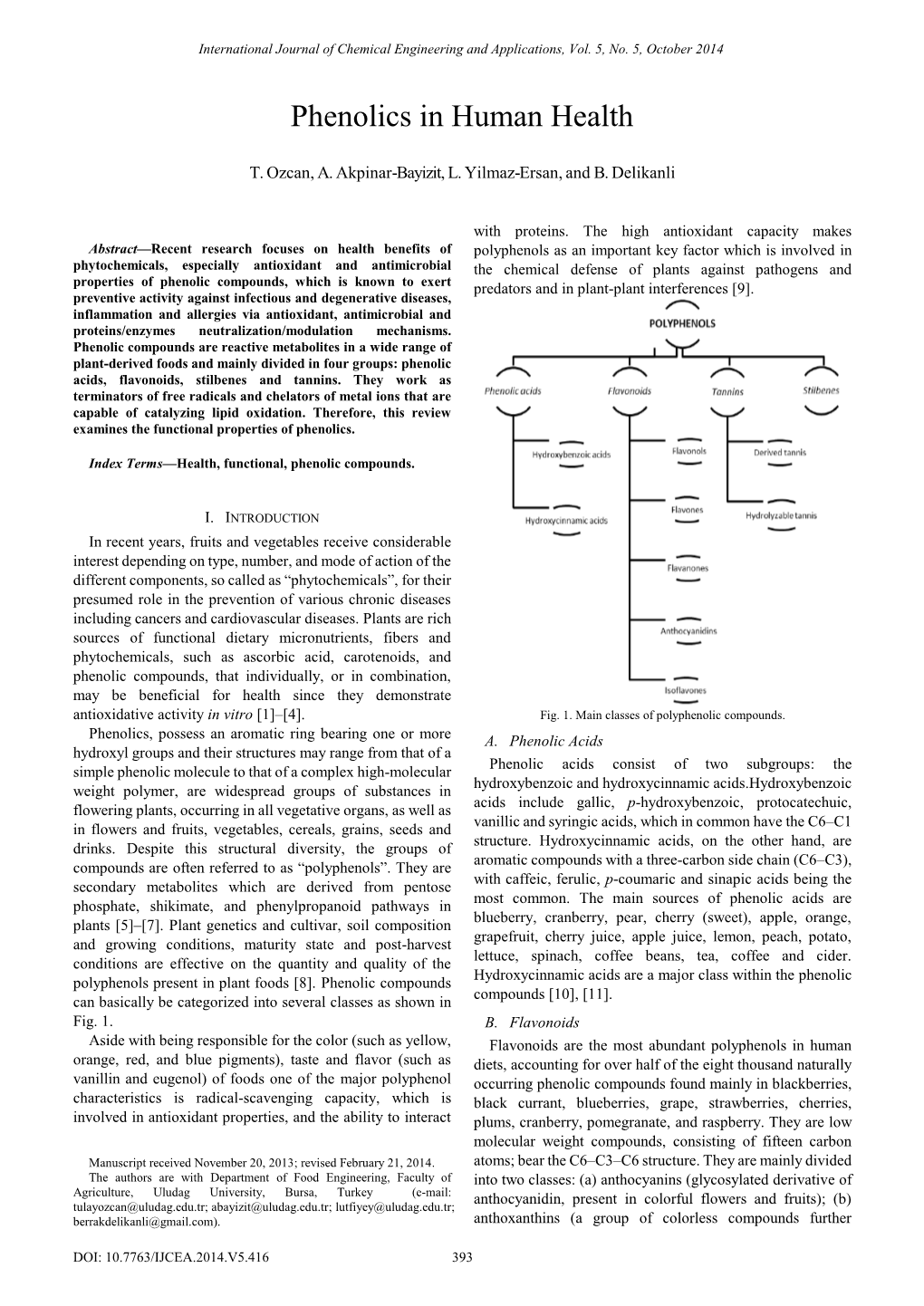 Phenolics in Human Health