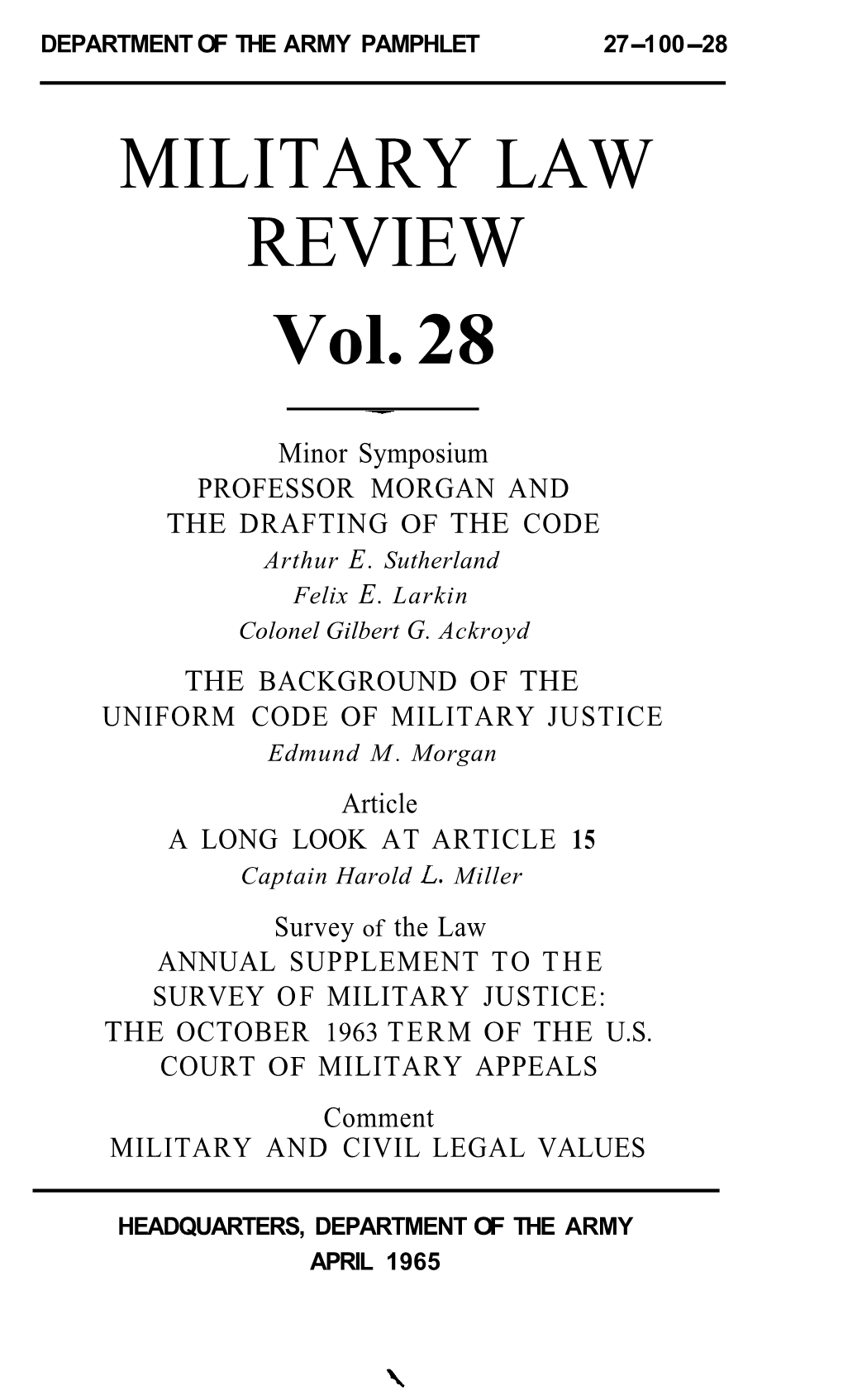 MILITARY LAW REVIEW Vol