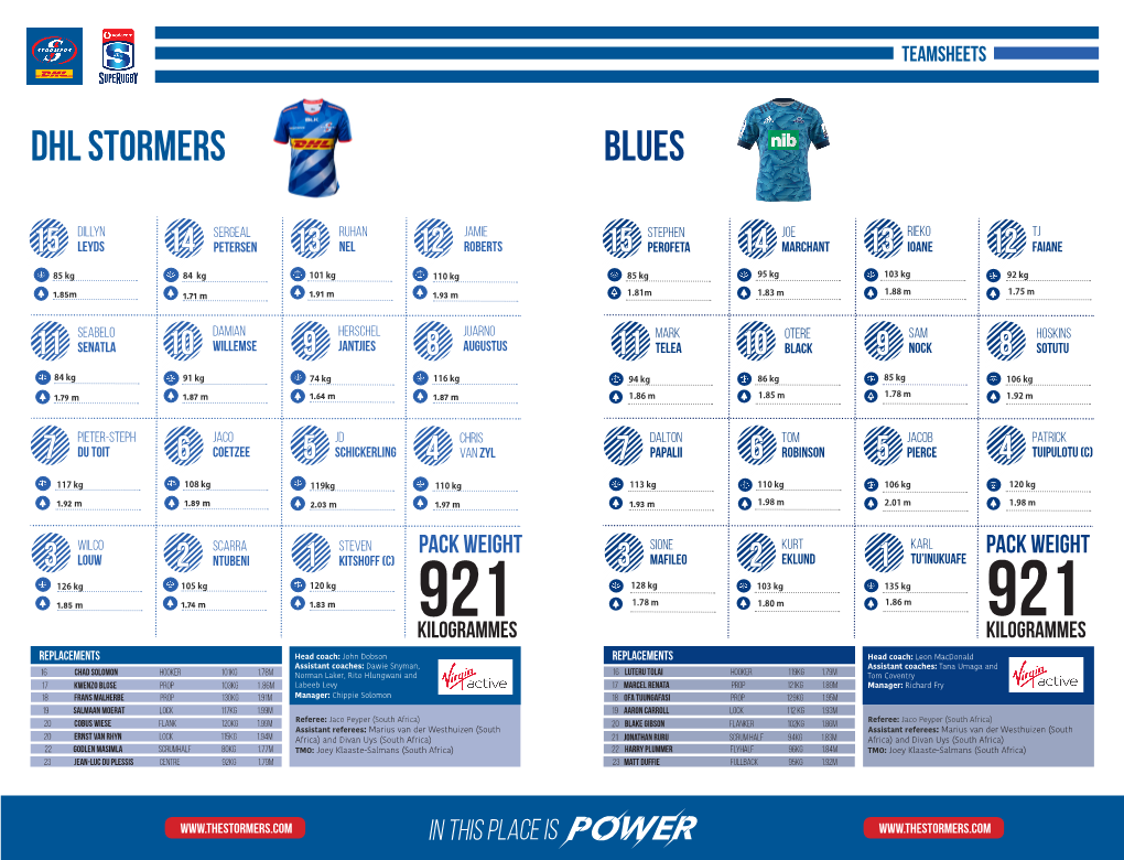 DHL Stormers Blues