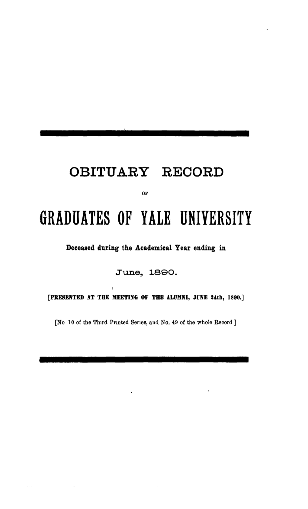 1889-1890 Obituary Record of Graduates of Yale University