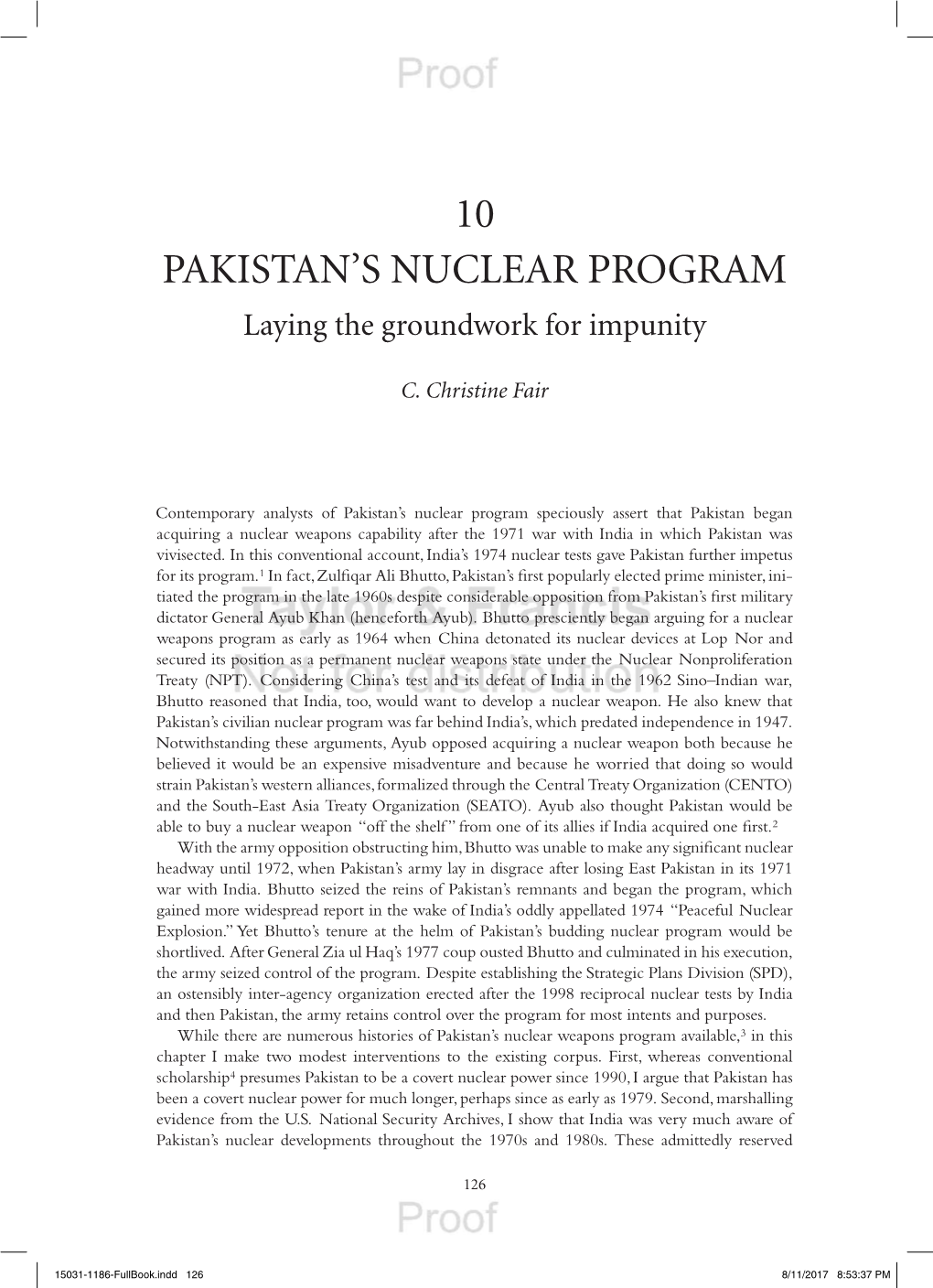 10 Pakistan's Nuclear Program