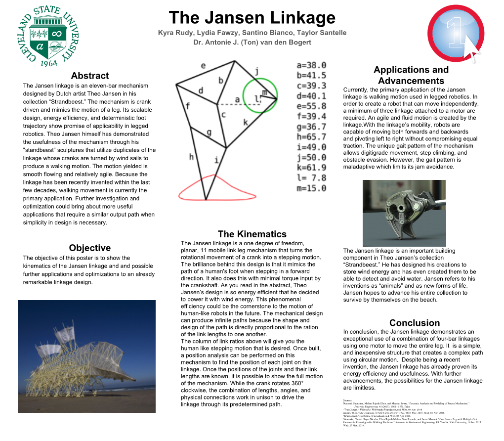 The Jansen Linkage Kyra Rudy, Lydia Fawzy, Santino Bianco, Taylor Santelle Dr