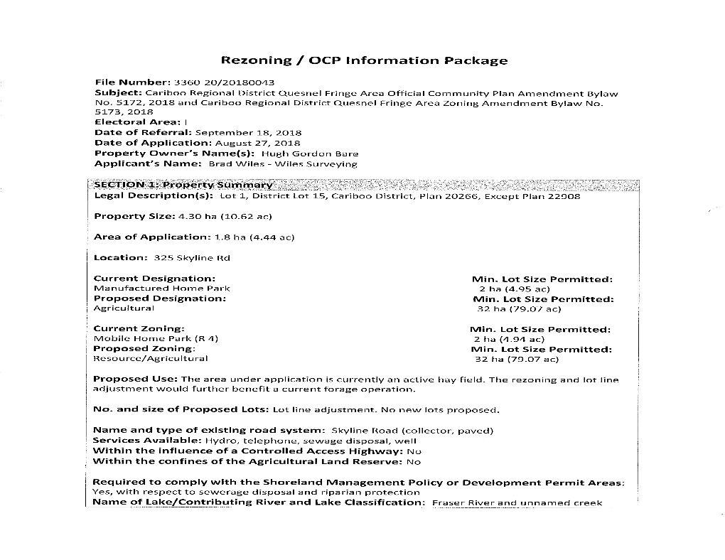 Rezoning / OCP Information Package