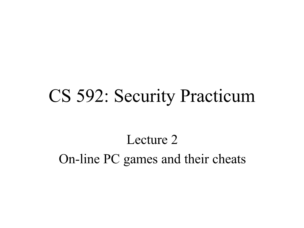 CS 592: Security Practicum